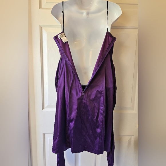 Trixxi Purple and‎ Black Satin Pleated Mini Dress With Pockets Bow Juniors Sz 9 - Picture 6 of 11